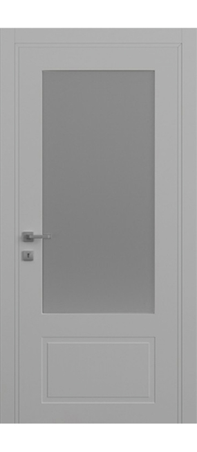 Двері міжкімнатні DOORIS PRIMA GLASS PG05 RAL 7047, 655x2037. Номер 0