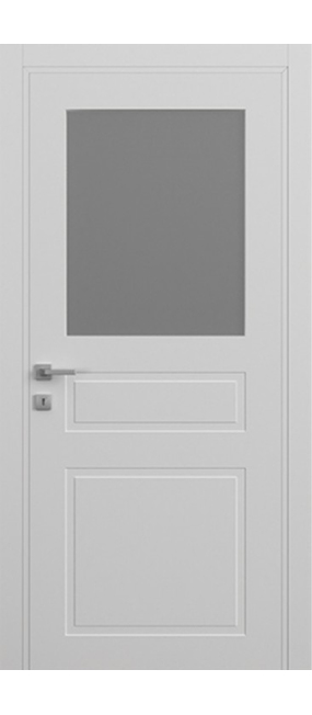 Двері міжкімнатні DOORIS PRIMA GLASS PG06 білий RAL 9003, 655x2037. Номер 0