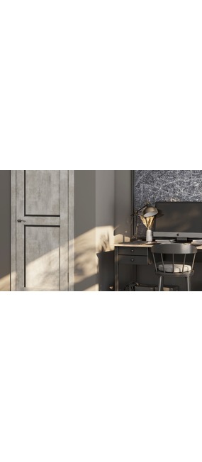 Двері міжкімнатні DOORS Smart С101 Бетон світлий (ПВХ), 600x2000. Номер 2