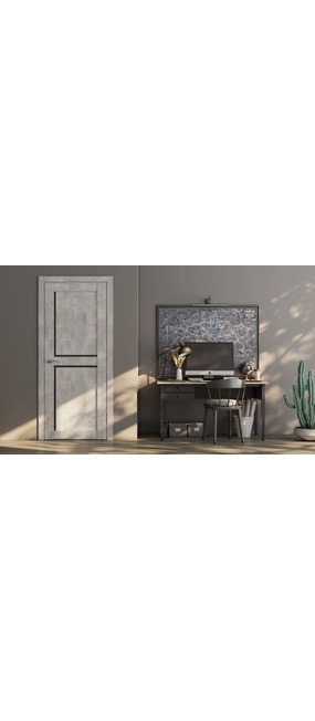 Двері міжкімнатні DOORS Smart С101 Бетон світлий (ПВХ), 600x2000. Номер 1