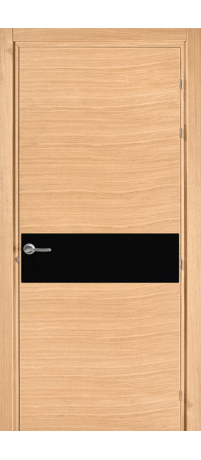 Двері міжкімнатні FADO Plato 1310 (лакобель RAL 9005) _дуб натура_, 580x2010. Номер 0