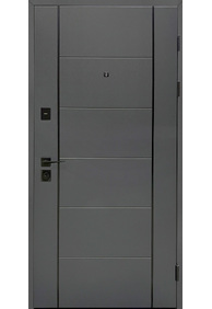 Двері вхідні HYGGE Apart 100 Line Антрацит пісок/Білий супермат, 860x2050 R