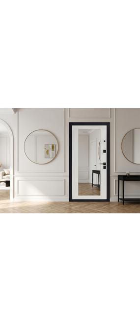 Двері вхідні HYGGE Apart 120 Mirror Чорний мат/Білий супермат, 860x2050 R. Номер 2