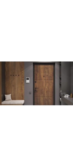 Двері вхідні HYGGE Apart 100 Land Спил коньячний, 860x2050. Номер 3