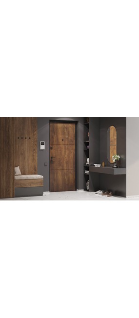 Двері вхідні HYGGE Apart 100 Land Спил коньячний, 860x2050. Номер 2