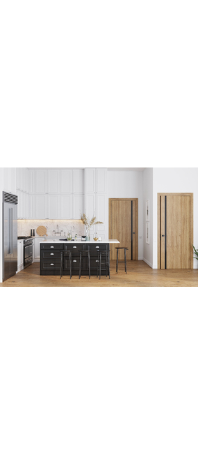 Двері міжкімнатні HYGGE ARVIKA Baldur (чорний торець полотна) Oak Grand Premium, 595x2000. Номер 4
