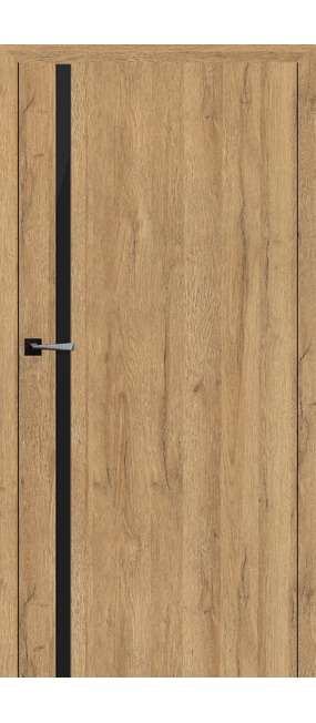 Двері міжкімнатні HYGGE ARVIKA Baldur (чорний торець полотна) Oak Grand Premium, 595x2000. Номер 0