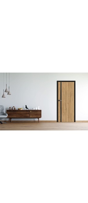 Двері міжкімнатні HYGGE ARVIKA Baldur (чорний торець полотна) Oak Grand Premium, 595x2000. Номер 3