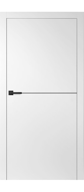 Двері міжкімнатні HYGGE ARVIKA Eris LUX (чорний торець полотна) White Premium, 595x2000. Номер 0