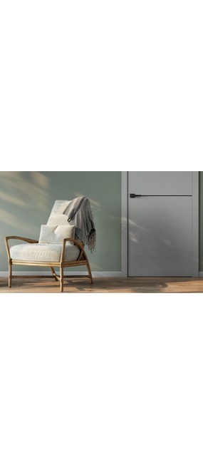 Двері міжкімнатні HYGGE ARVIKA Eris LUX (чорний торець полотна) Gray CPL, 595x2000. Номер 2