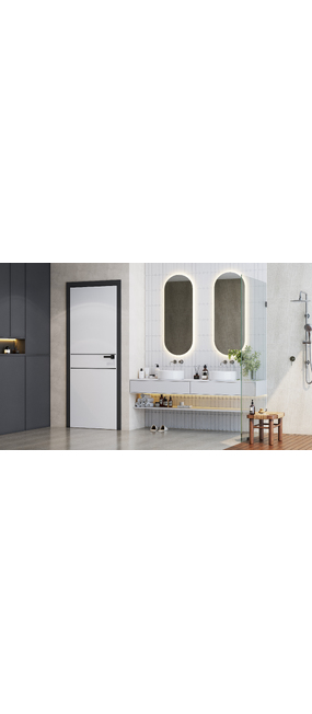 Двері міжкімнатні HYGGE Balance Eris Line 02 White Premium PP, 600x2000. Номер 1