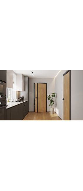 Двері міжкімнатні HYGGE Balance Glass Nature Oak CPL, 600x2000. Номер 1