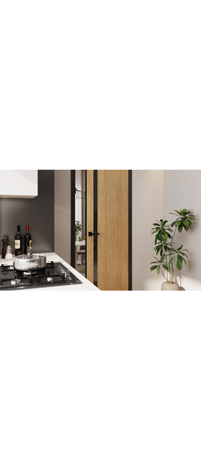 Двері міжкімнатні HYGGE Balance Glass Nature Oak CPL, 600x2000. Номер 2