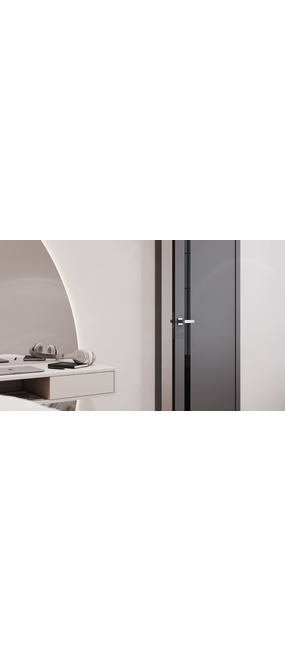 Двері міжкімнатні OMiC FLAT 02B (чорне скло) Турмалін, 600x2000. Номер 3