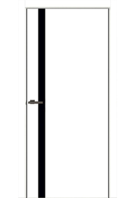 Двері міжкімнатні OMiC FLAT 02B (чорне скло) (пвх: Емалекс), 600x2000