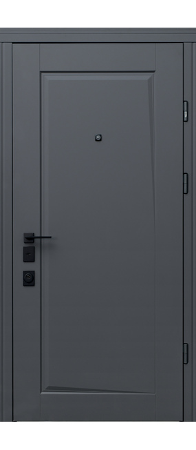 Двері вхідні Straj Lux Orlanda Soft touch titanium/White satin, 850x2040 R. Номер 0