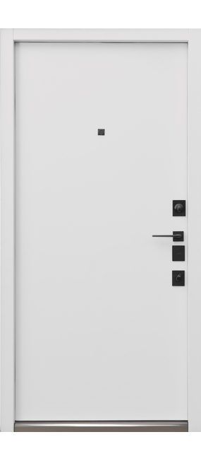 Двері вхідні Straj Lux Orlanda Soft touch titanium/White satin, 850x2040 R. Номер 1