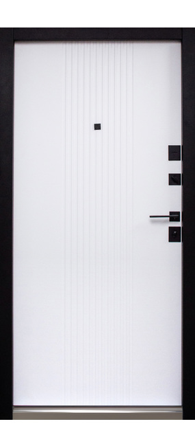 Двері вхідні Straj Optima Line ND Soft touch black/White shagreen, 850x2040 R. Номер 1