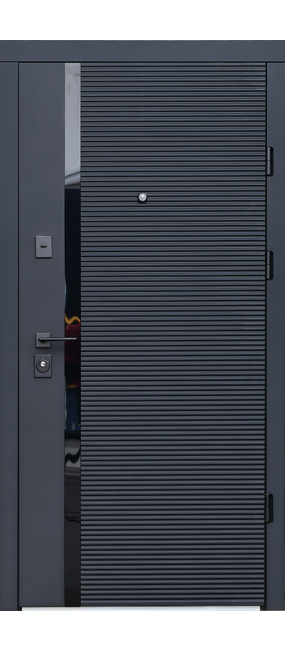 Двері вхідні Straj Berez Lux Fusion Standard Kale Пастель Софт Блек/Білий матовий, 850x2040 R. Номер 0
