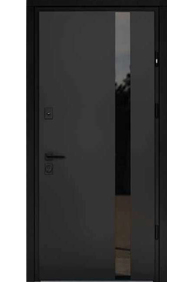 Двері вхідні Straj Standard Securemme Hardy Slim P Glass Чорний/Зоряний світ, 970х2050 R
