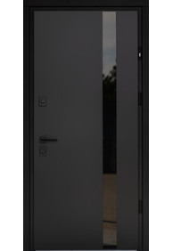 Двері вхідні Straj Standard Securemme Hardy Slim P Glass Чорний/Зоряний світ, 970х2050 R
