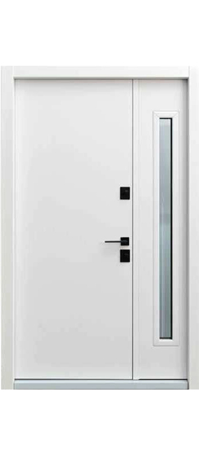 Двері вхідні Straj Proof Standard Mottura 1.5 Rio S Loft Дуб темний/Білий атлас, 1220x2050 R. Номер 1