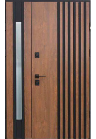 Двері вхідні Straj Proof Standard Mottura 1.5 Rio S Loft Дуб темний/Білий атлас, 1220x2050 R