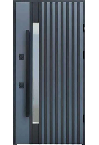 Двері вхідні Straj Proof Standard Mottura Rio S Loft (DMD 1200) Антрацит сірий пісок/Білий атлас, 870х2050 R