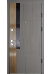 Двері вхідні Straj Grattel Glass *Горіх темний*, 950x2040