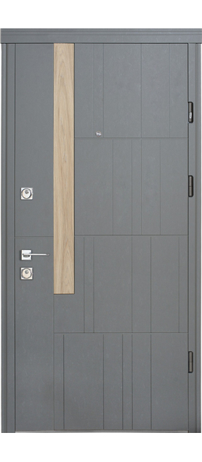 Двері вхідні Straj Grattel *Бетон темний*, 850x2040. Номер 0