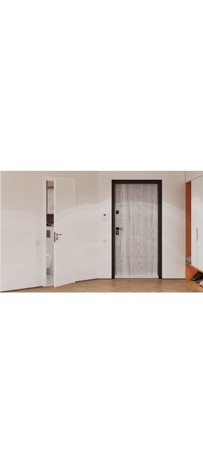 Двері вхідні TERMO/EKO Loft RAL 7024/Дуб Айс, 860x2050 R. Номер 6