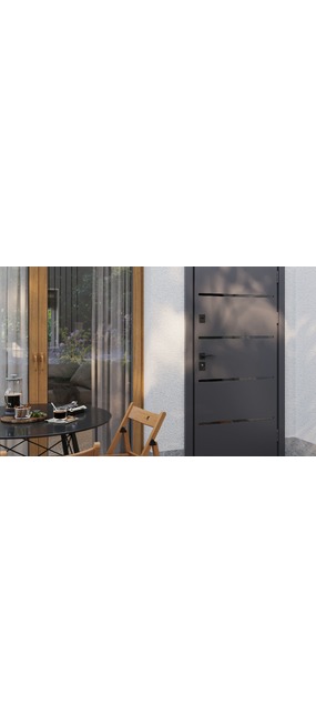 Двері вхідні TERMO/EKO Loft RAL 7024/Дуб Айс, 860x2050 R. Номер 4