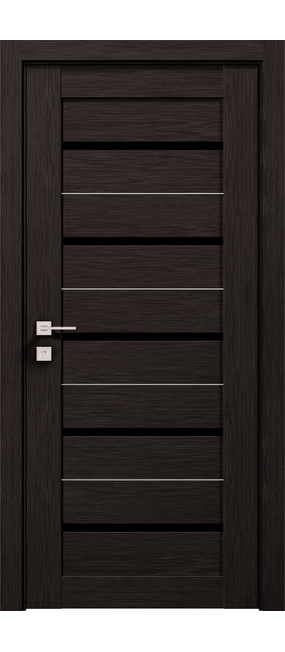 Двері міжкімнатні RODOS MODERN Lazio BLK півскло /Графіт/, 600x2000. Номер 0