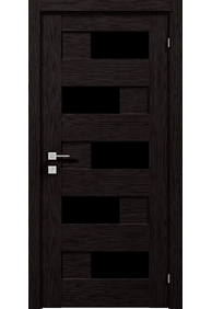 Двері міжкімнатні RODOS MODERN Verona півскло BLK /Венге шоколадний/, 600x2000